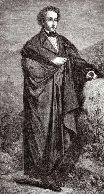 Jakob Ludwig Felix Mendelssohn Bartholdy, 1809 - 1847, a German composer, pianist and organist of the Romantic period