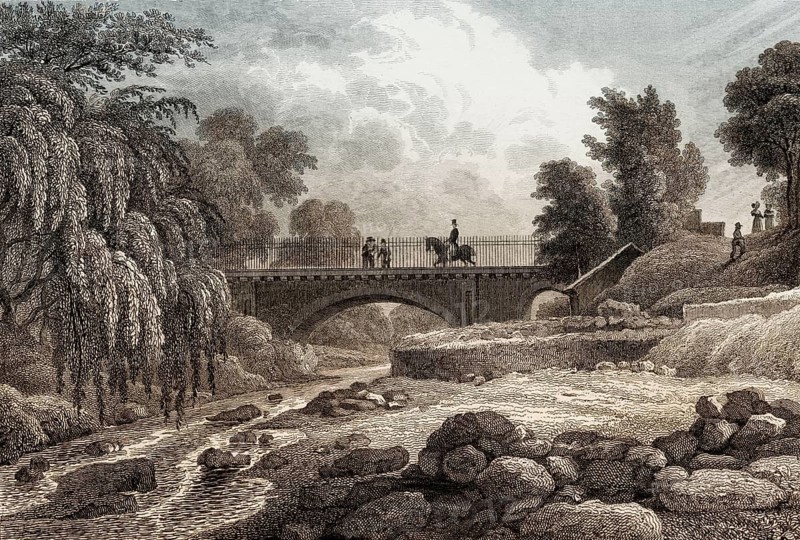Stock Bridge, Water of Leith, Edinburgh, Scotland, 19th century, from Modern Athens by Th. H. Shepherd