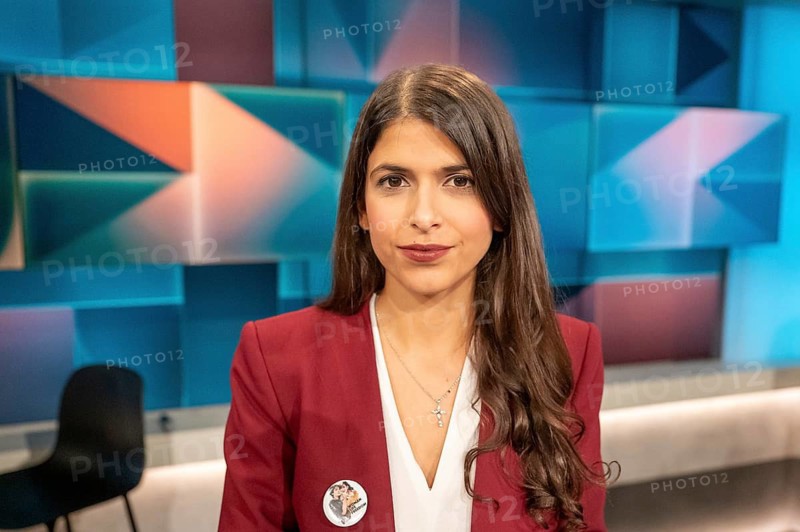 Daniela Sepehri, German-Iranian student and social media consultant, during the ARD talk program Hard but Fair on the topic of attack on Iran's regime: Where is the new war heading? The program was recorded in the studio of the broadcaster ARD