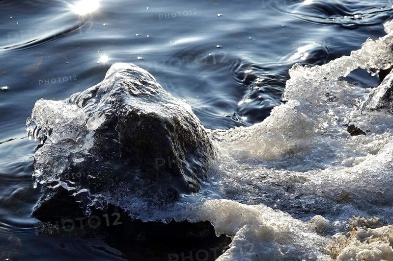 Ice on a lake, winter, Germany