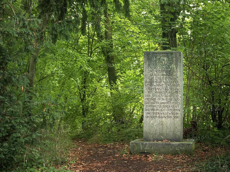 The Serastein, memorial stone, memorial to those who died in the First World War of the Freelance Sera Circle from Jena, Tautenburg Forest, near Jena, Thuringia, Germany