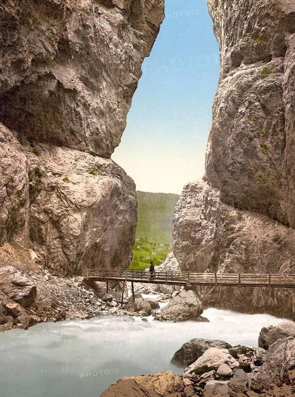 Grindelwald, Grotte, I, Bernese Oberland, Switzerland, Historic, digitally restored reproduction from a 19th century original, Record date not stated, grotto, Bernese Oberland, Switzerland, Historic, digitally restored reproduction from a 19th century original, Record date not stated