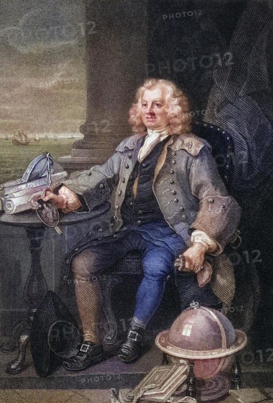 Captain Thomas Coram 1668 to 1751 English philanthropist and founder of the Foundling Hospital Engraved by B Holl after Hogarth from The Works of Hogarth published London 1833, Historic, digitally restored reproduction from a 19th century original, Record date not stated