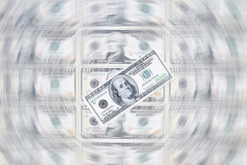 US dollar notes, 10 dollars, 100 dollars, banknotes