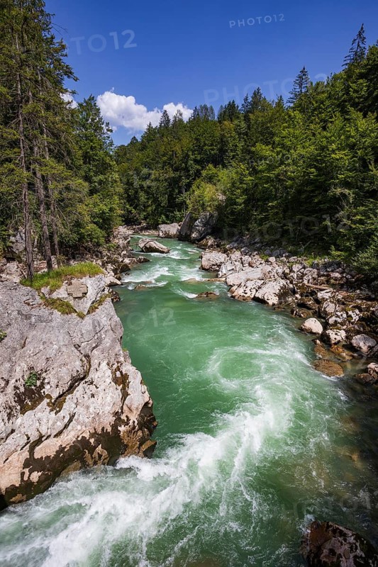 Mountain stream, Triftsteig along the Saalach near Lofer, Saalachtal, Pinzgau, Salzburg province, Austria