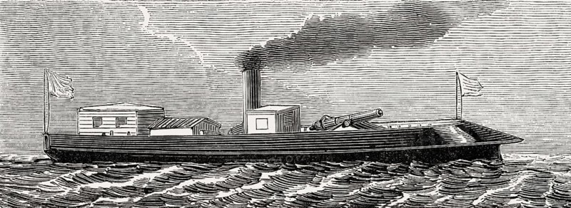 USS Naugatuck, a twin screw steamer built at New York City in 1844