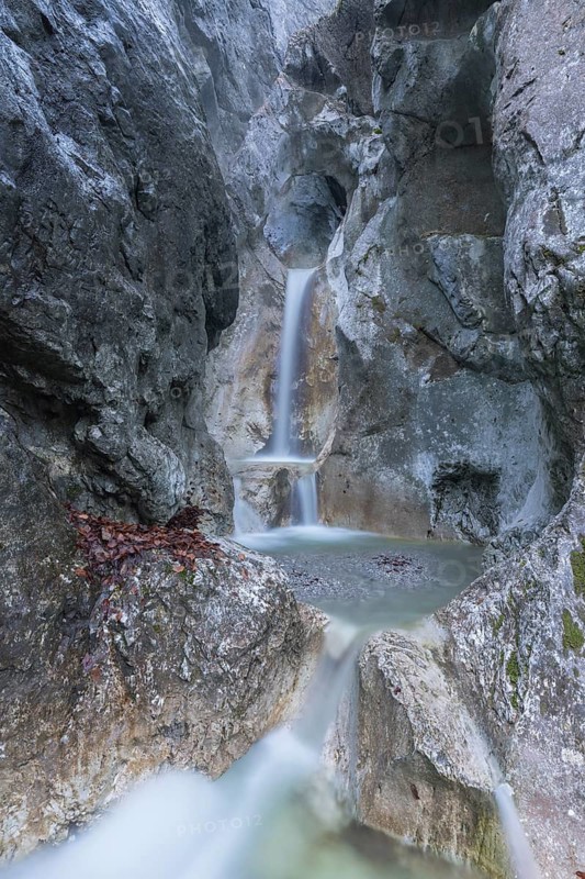 Heckenbach waterfall, The dripping eye of nature, Kochel am See, Bavaria, Germany