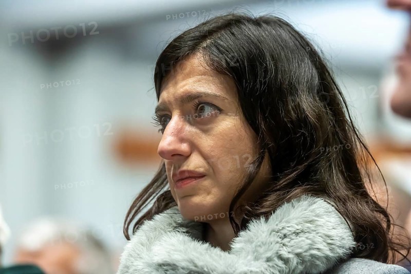 Flavia Zaka, woman of Cem Özdemir. The two have been married since February 14, 2026. Political Ash Wednesday of the Green Party in Biberach. Biberach, Baden-Württemberg, Germany