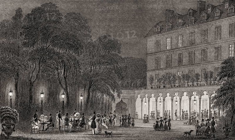 The Jardin Turc, Paris, antique steel engraved print, 1831