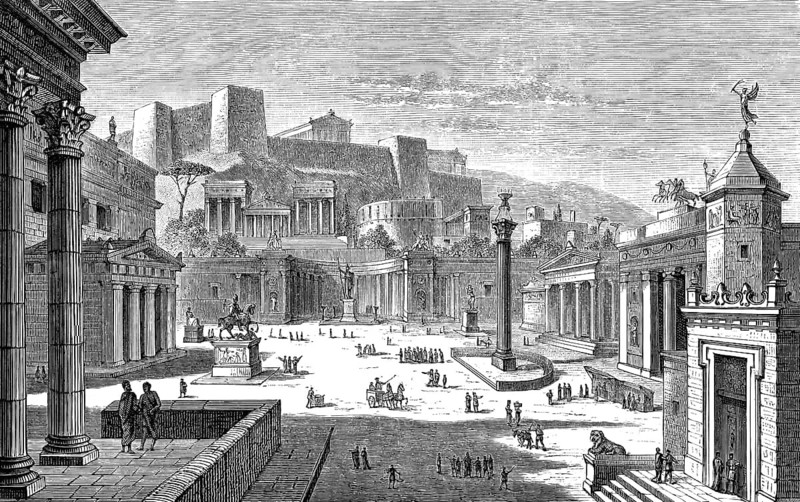 The marketplace of Sparta, ancient Greece