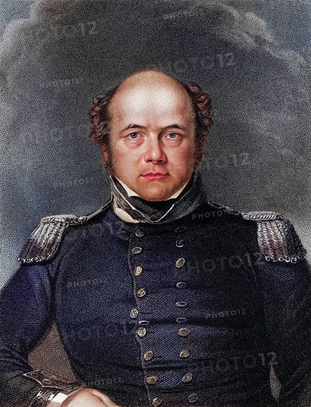 Sir John Franklin 1786 to 1847 celebrated English navigator and Arctic explorer, Historical, digitally restored reproduction from a 19th century original, Record date not stated