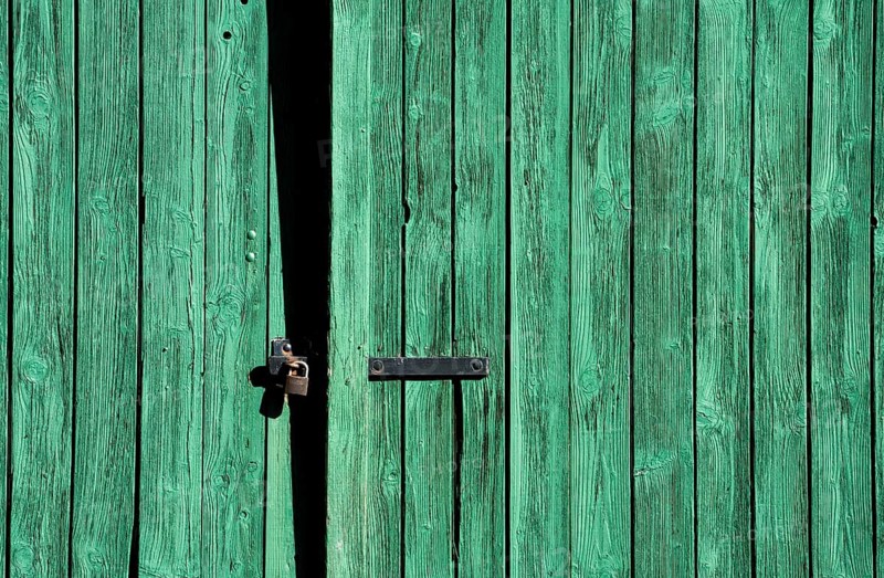 Old wooden barn door