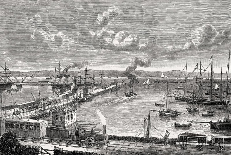 Granton Harbour and Pier, Edinburgh, Scotland, 19th century