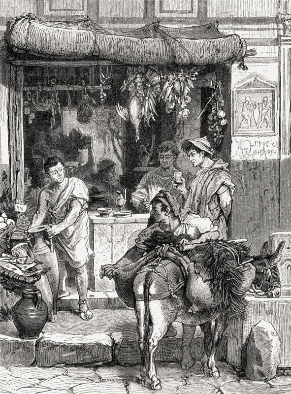Street scene at ancient Pompeii, Italy