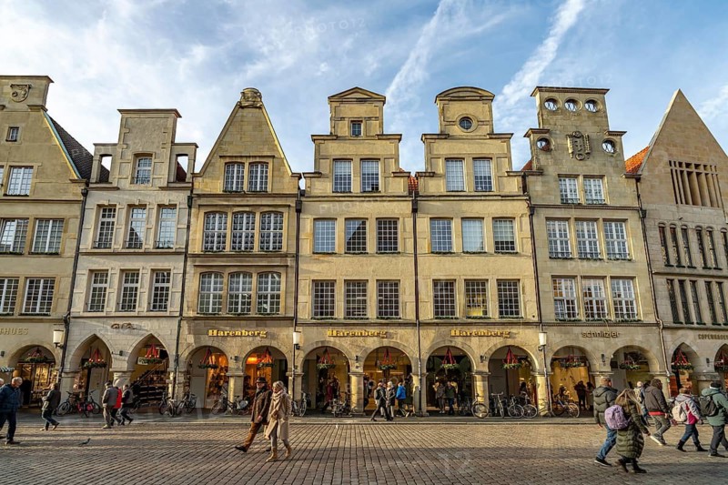 Giebelhäuser am Prinzipalmarkt in Münster, North Rhine-Westphalia, Germany