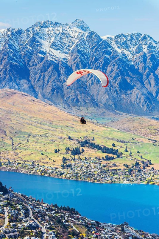 Paragliding over Queenstown, Queenstown, South Island, New Zealand