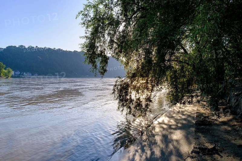 Passau, from the banks of the Inn, Lower Bavaria, Bavaria, Germany