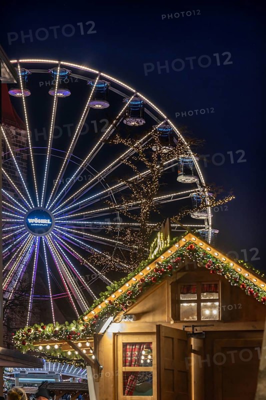 Rieserad at the Christmas winter village on Jakobsplatz, Nuremberg, Middle Franconia, Bavaria, Germany