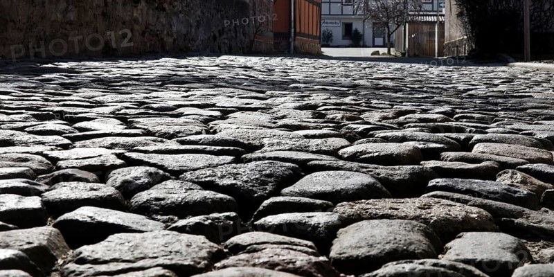 Cobblestones, Old Town, Wernigerode, Harz Mountains, Saxony-Anhalt, Germany