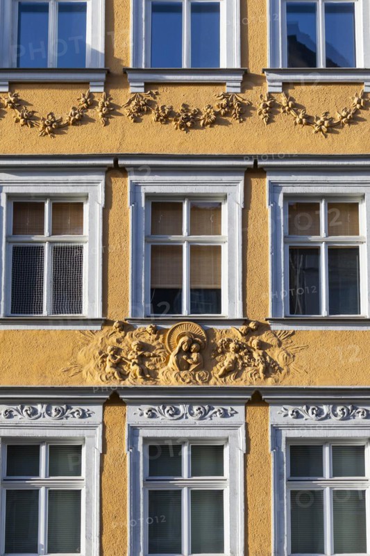 House facade, Bamberg, Lower Franconia, Bavaria, Germany