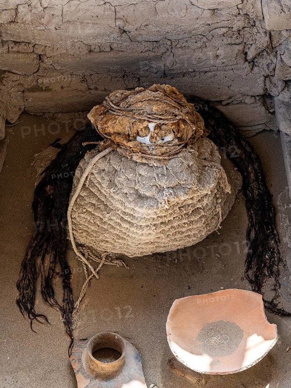 Mummy in the Cemetery of Chauchilla, Chauchilla Cemetery, Nazca, Peru