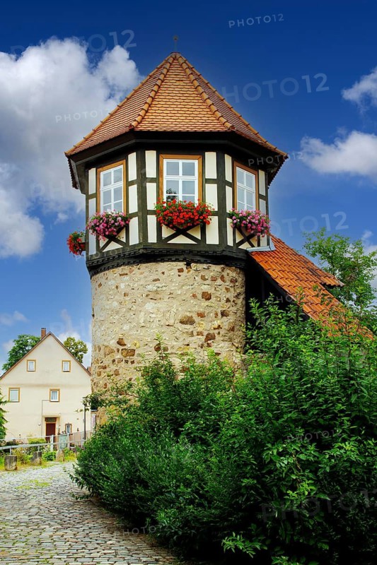 Germany, Rhön, Ostheim, fortified church, watchtower, also called Kisslingsturm, montage, (M), Ostheim, Hesse, Federal Republic of Germany