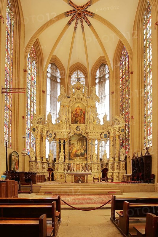 Chancel with high altar UNESCO DOM, gothic, interior view, Erfurt Cathedral, Cathedral Square, Erfurt, Thuringia, Germany