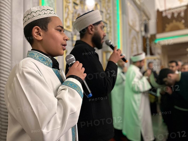 Dozens of Muslims stand in a long queue to view a sacred piece of the Kaaba curtain (Kiswa) while observing Laylat al-Qadr with prayers and supplications during the holy month of Ramadan in Gaziantep, Turkey on March 16, 2026, Gaziantep, Turkey