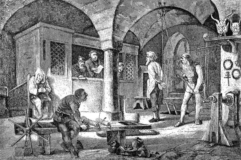 Court hearing and torture, 16th century, Germany