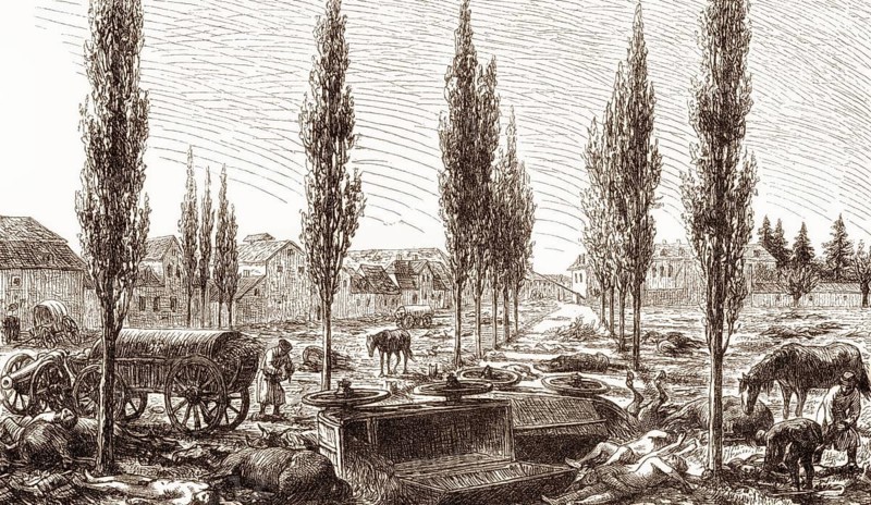 The Ranstädter Tor or gate, Leipzig, 1813, Battle of the Nations, German Wars of Liberation
