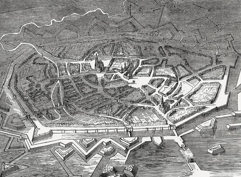 The city of Mons, 19th century, From British Battles on Land and Sea, by James Grant