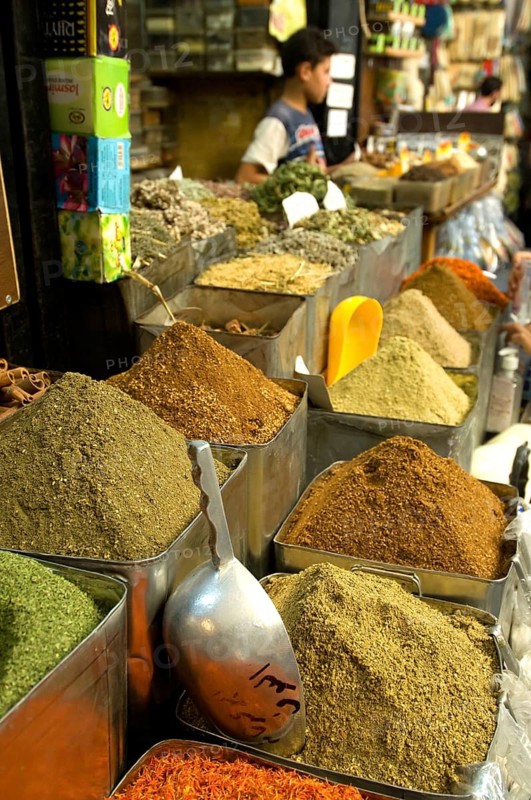 Damascus, Syria. August 1st 2010 The Spice Souk in the Old City, Damascus, Syria