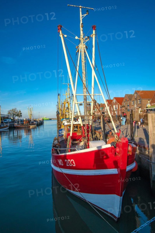 The harbour of Neuharlingersiel, East Frisia, Lower Saxony, fishing boats, fishing cutter, Neuharlingersiel, Lower Saxony, Federal Republic of Germany