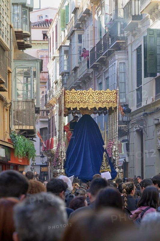 Good Friday procession, in a narrow alley, Malaga, Spain