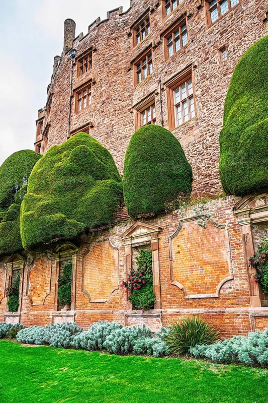 Autumn colors over Powis Castle and Garden, Welshpool, Powys, Wales, UK