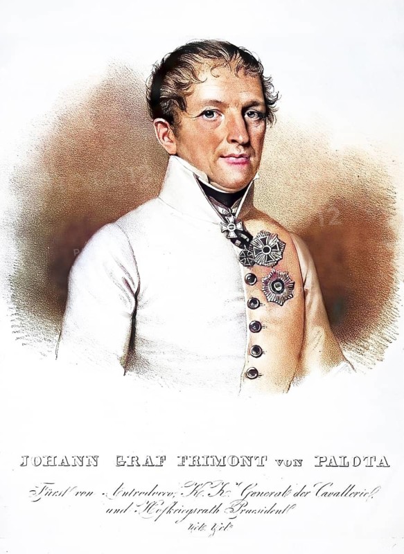 Johann Maria Philipp Frimont, Count of Palota, Prince of Antrodoco (born 3 February 1759 in Finstingen, Lorraine, died 26 December 1831 in Vienna), was an Austrian cavalry general, Historical, digitally restored reproduction from a 19th century original, Record date not stated