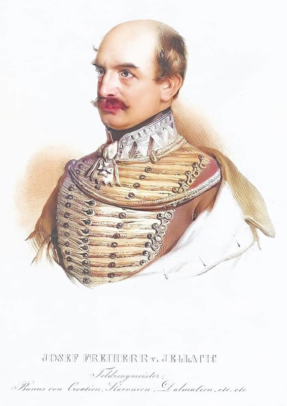 Joseph Jelacic von Buzim (1801-1859), Ban of the Kingdom of Croatia and k. k. Feldzeugmeister, Commander of the Order of Matria Theresa, Historical, digitally restored reproduction from a 19th century original, Record date not stated