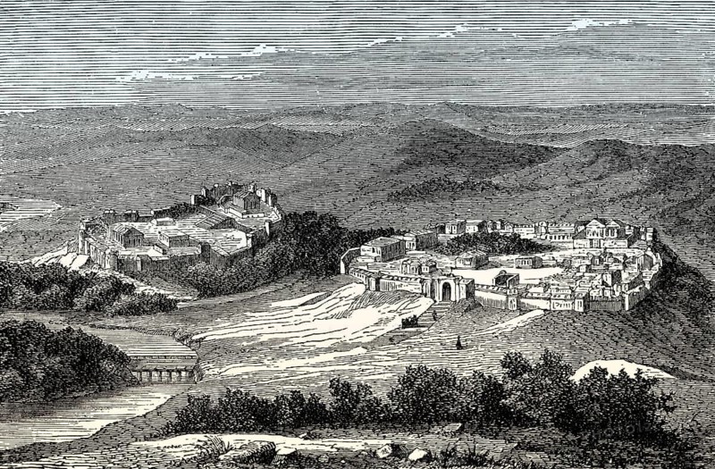 First settlements at Palatine Hill, foundation of ancient Rome, Italy, Reconstruction