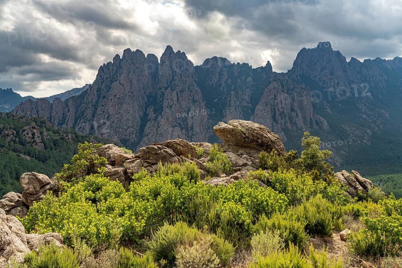 Bavella Needles or Aiguilles de Bavella mountain range, Corsica, France