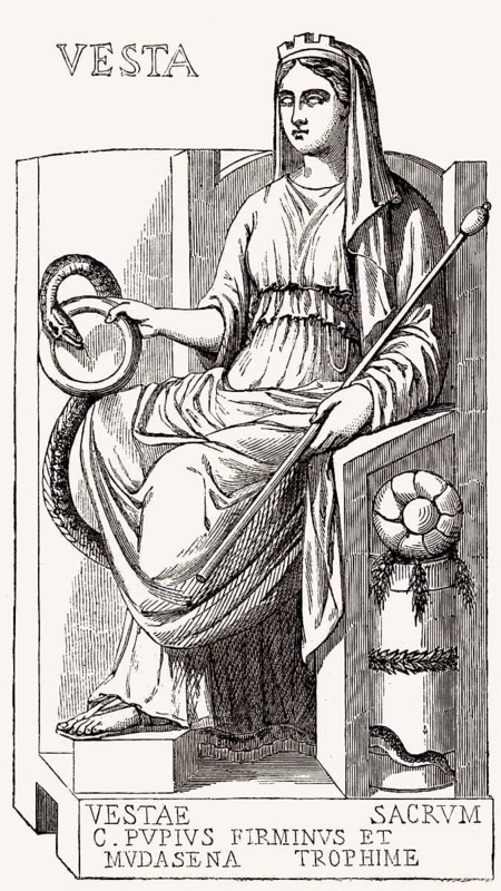 Vesta, die jungfräuliche Göttin des Herdes, des Hauses und der Familie in der römischen Religion