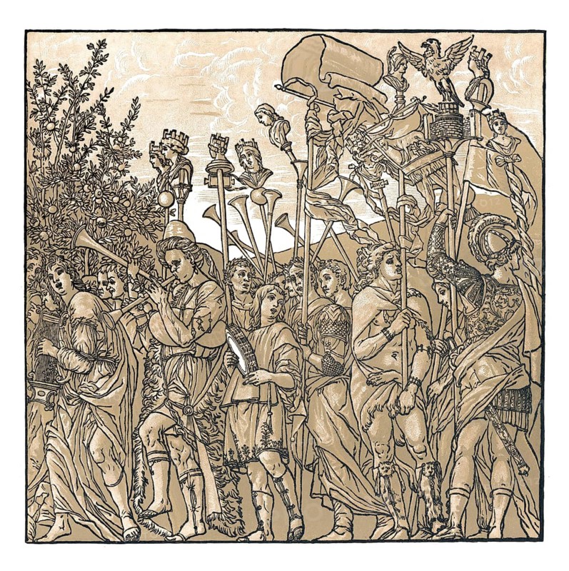 Triumphs of Caesar, 16th century, by Andrea Andreani after Andrea Mantegna, facsimile of the 19th century