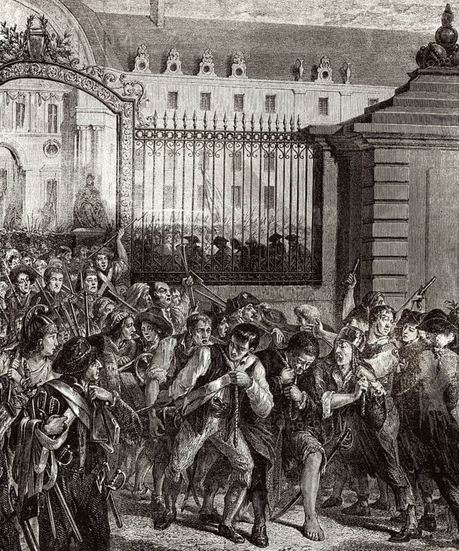 The storming of the Bastille in 1789, the symbolic start of the French Revolution
