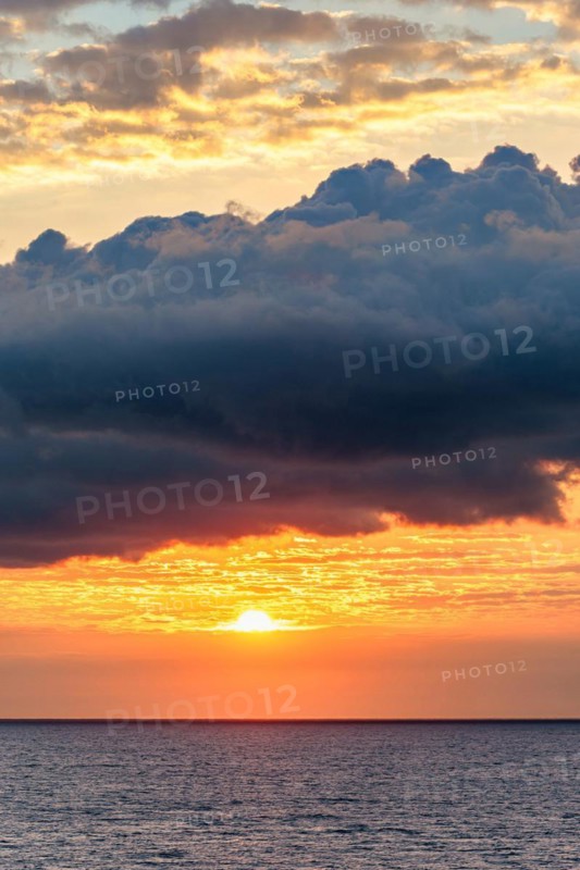 Sunrise over Mediterranean Sea, Barcelona, Spain
