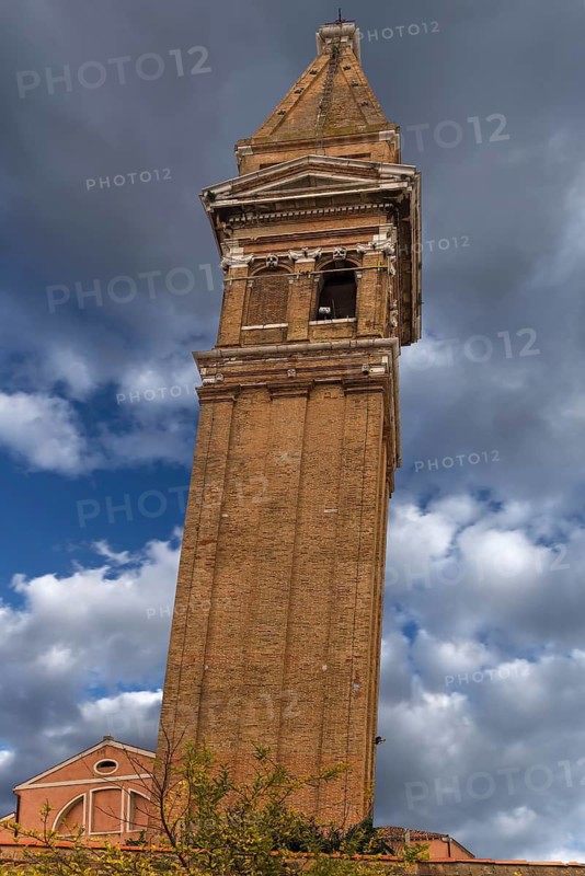 Leaning tower of the church of Saint Martin Vescovo, 16th century, Burano, Venice, Veneto, Italy