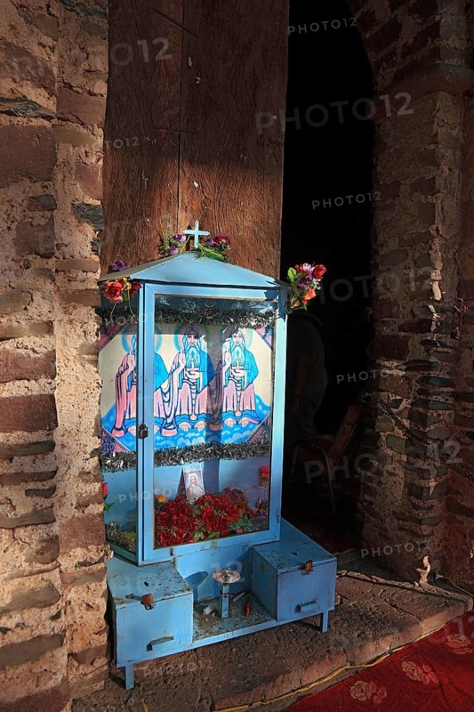 Amhara region, near Gondar, Gonder, prayer shrine at the Debre Berhan Selassie church, built in the 17th century, UNESCO, World Heritage Site, world, heritage, cultural heritage, Ethiopia