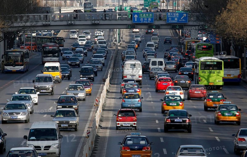 Beijing, CHN, 20.02.09 - 4th Ring Road, busy street in Beijing, CHINA