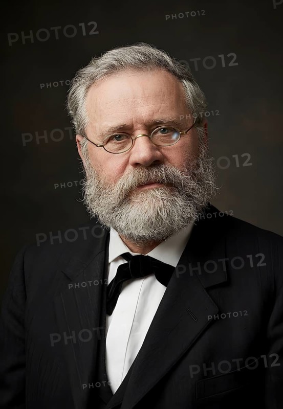 Portrait of Fritz Reuter, symbolic figure personality, history, art, artist, writer, poet, author, literature, historical illustration, digitally edited