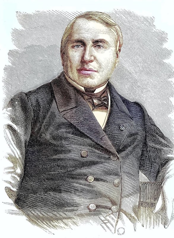 Auguste Nelaton (17 June 1807) (21 September 1873) was a French surgeon, Historical, digitally restored reproduction of a 19th century original