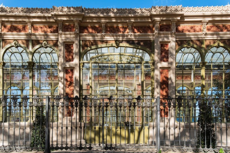 The greenhouse in Ciutadella Park in Barcelona, Spain