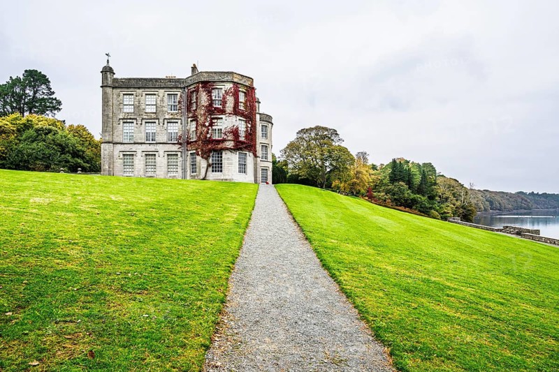Autumn colors over Plas Newydd House and Gardens and Parkland, Llanfairpwllgwyngyll, Anglesey, Wales, UK